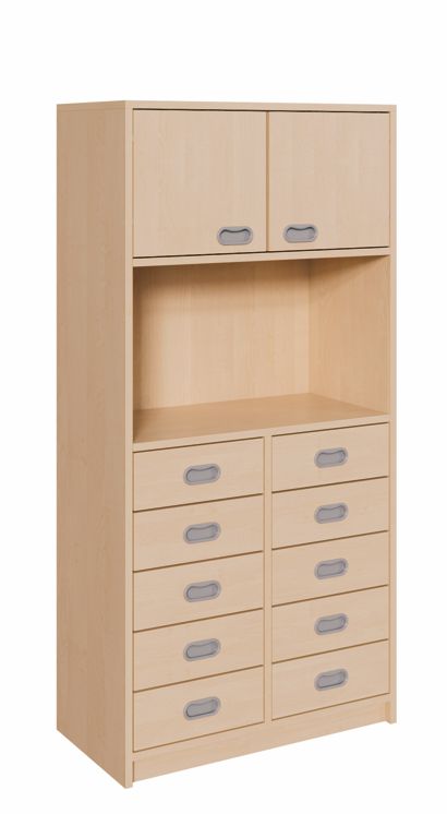 K Kombinationsschrank 160 cm, 10 Schübe/2 Türen, 2 Breiten